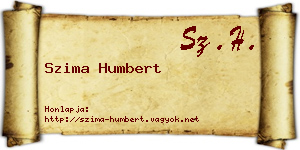Szima Humbert névjegykártya